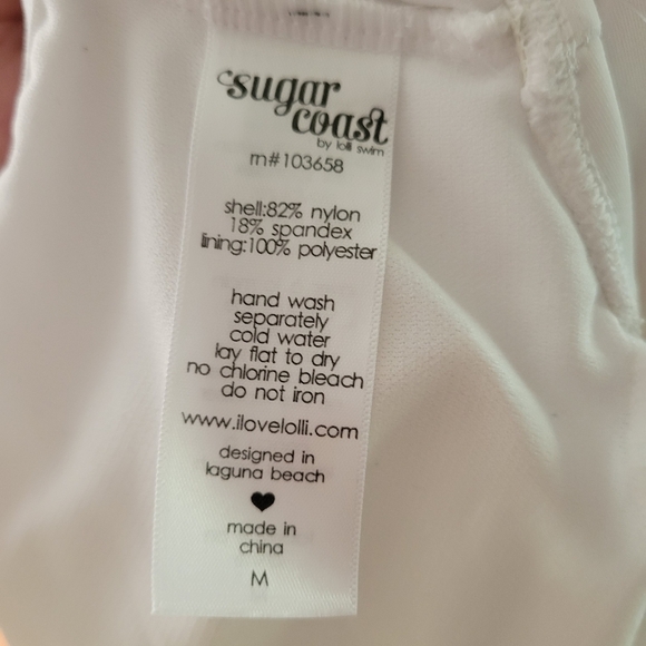 SUGAR Coast White Ruffled Swimsuit - Picture 8 of 12